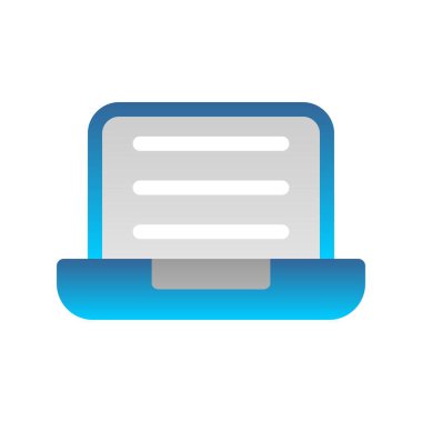  Laptop Düz Gradyan Vektör Simgesi Tasarımı