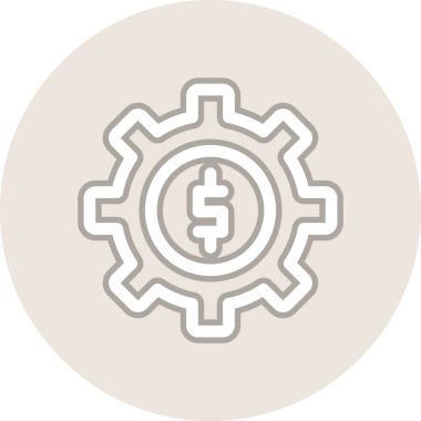 Para Yönetimi Satırı Çember Vektör Simgesi Tasarımı