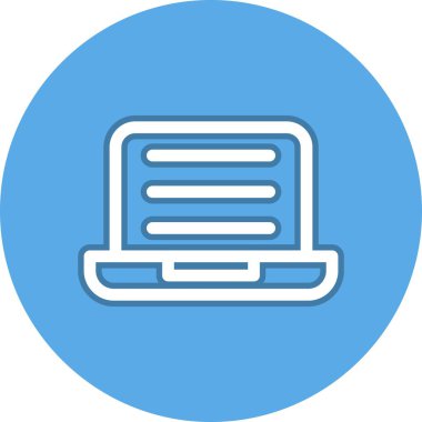 Laptop Satırı Çember Vektör Simgesi Tasarımı