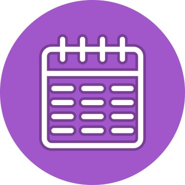 Takvim Satırı Çember Vektör Simgesi Tasarımı