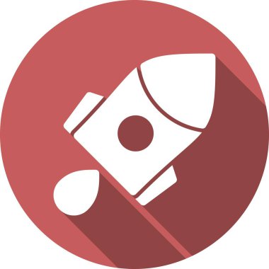 Roket Kabartma Çemberi Vektör Simgesi Tasarımı