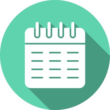 Takvim Glyph Çember Vektör Simgesi Tasarımı