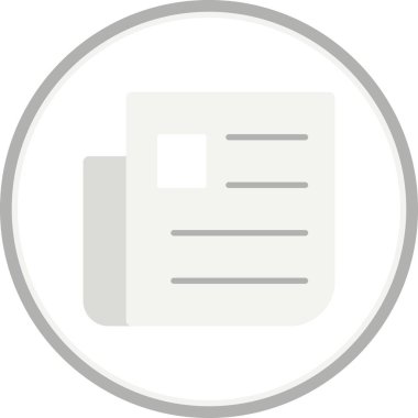 Haber Kağıdı Düz Çember Vektör Simgesi Tasarımı