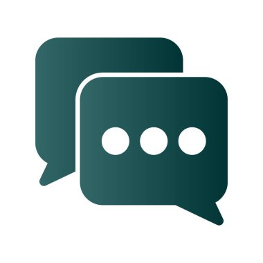 Chat Glyph Gradyan Vektör Simgesi Tasarımı