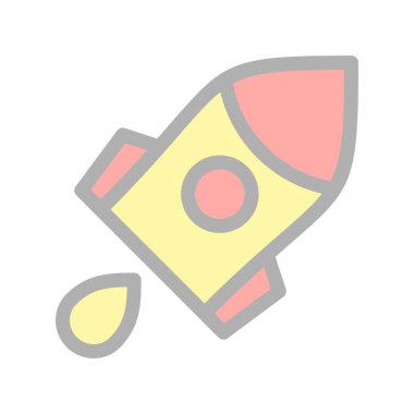 Roket Satırı Doldurulmuş Işık Vektörü Simgesi Tasarımı