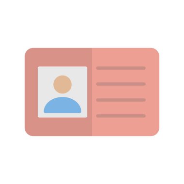 Kimlik Kartı Düz Işık Vektörü Simgesi Tasarımı