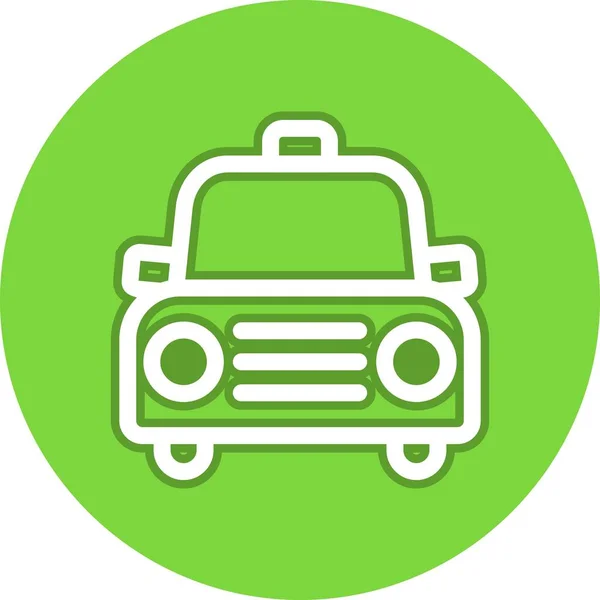 Taxi Line Circle Vector Icon Desig — Stockvektor