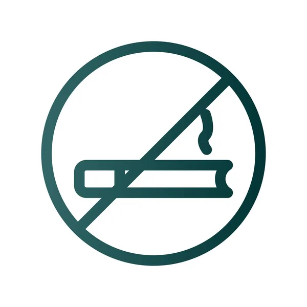 Smoking Line Gradient Vector Icon Desig — Vetor de Stock