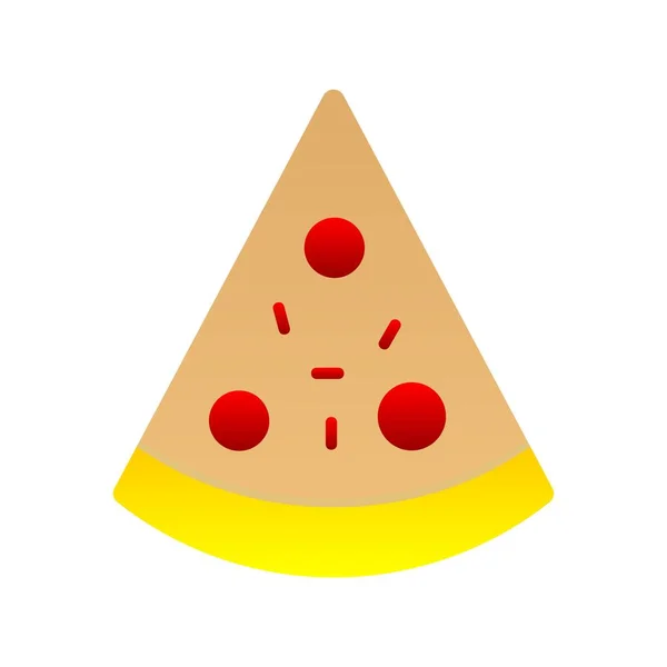 Pizza Gradiente Plano Vector Icon Desig — Vector de stock