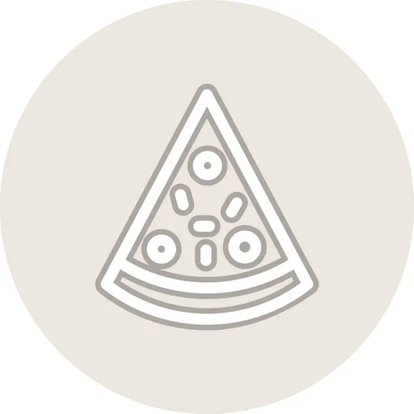 Pizza Line Circle Vector Icon Desig — Stockový vektor