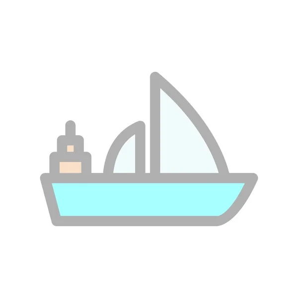 Ship Line Filled Light Vector Icon Desig — Stock Vector