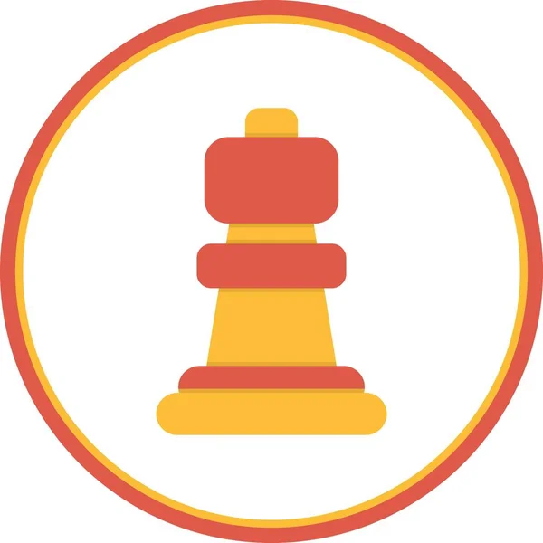 Chess Flat Circle Vector Icon Desig — Stock Vector
