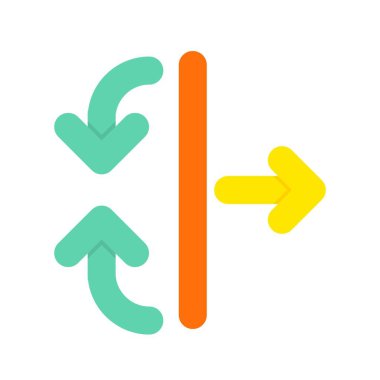 Üç Yönlü Ok Düz Vektör Simgesi Tasarımı