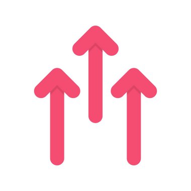 Yukarı Ok Düz Vektör Simgesi Tasarımı