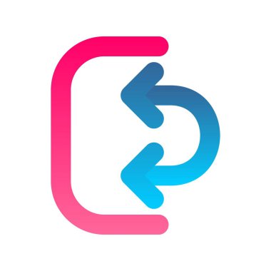 Arka Ok Düz Gradyan Vektör Simgesi Tasarımı