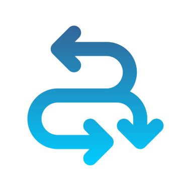  Zig Zag Arrow Düz Gradyan Vektör Simgesi Tasarımı