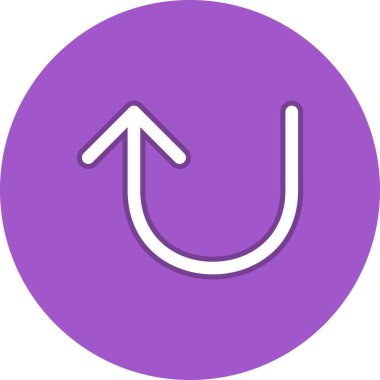 U Dönüş Satırı Çemberi Vektör Simgesi Tasarımı