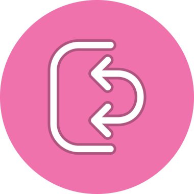 Arka Ok Satırı Çember Vektör Simgesi Tasarımı