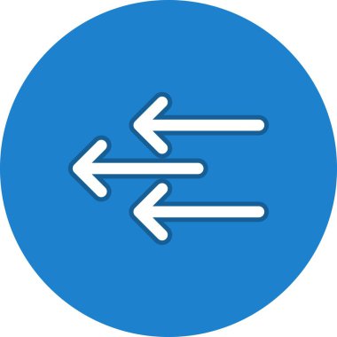 Sol Tarafın Oku Satır Çemberi Vektör Simgesi Tasarımı