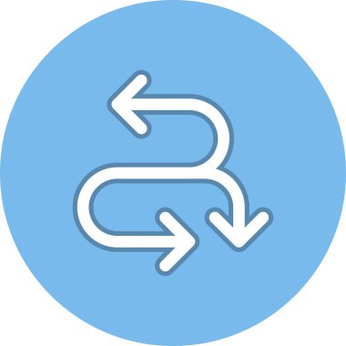 Zig Zag Ok Satırı Çember Vektör Simgesi Tasarımı