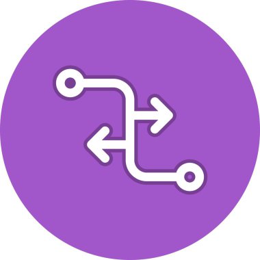 Sağ ve Sol Ok Satırı Çember Vektör Simgesi Tasarımı