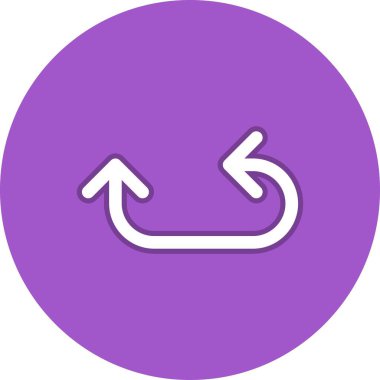 Çift Yönlü Ok Satırı Çember Vektör Simgesi Tasarımı