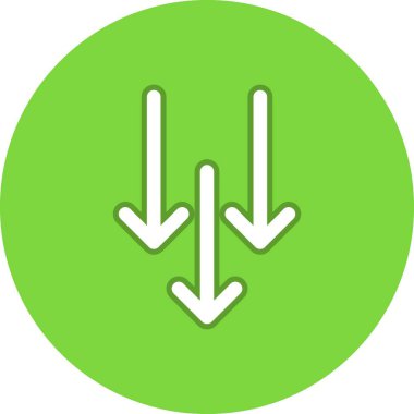 Aşağı Ok Satırı Çemberi Vektör Simgesi Tasarımı