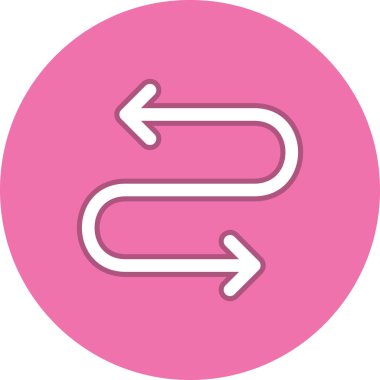 Yön Oku Satır Çemberi Vektör Simgesi Tasarımı