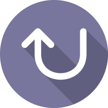  U dönüşü Glyph Çember Vektör Simgesi Tasarımı