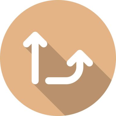 Yukarı ve Oku Döndür Kabartma Çemberi Vektör Simgesi Tasarımı