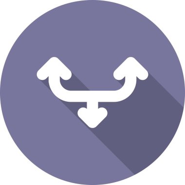  İki Yukarı Bir Aşağı Ok Çember Vektör Simgesi Tasarımı