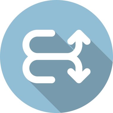 U dönüşü Glyph Çember Vektör Simgesi Tasarımı