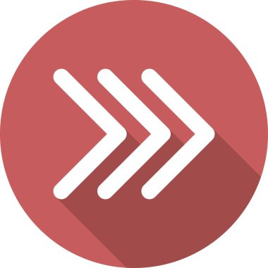 Sağ Ok Kabartma Çemberi Vektör Simgesi Tasarımı