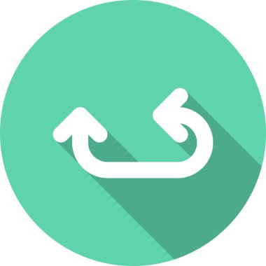 Çift Yönlü Ok Kabartma Çemberi Vektör Simgesi Tasarımı