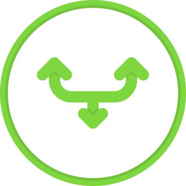 İki Yukarı Bir Aşağı Ok Düz Çember Vektör Simgesi Tasarımı