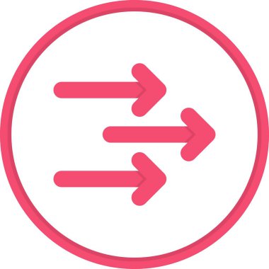 Sağ Ok Düz Çember Vektör Simgesi Tasarımı