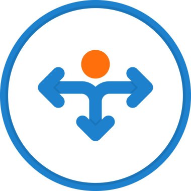 Yön Düz Çember Vektör Simgesi Tasarımı