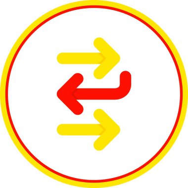 Farklı Yol Arrow Düz Çember Vektör Simgesi Tasarımı