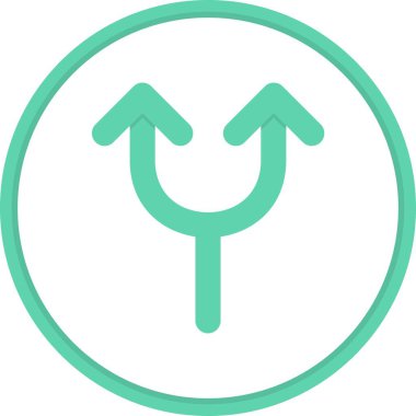 Çift Yönlü Ok Düz Çember Vektör Simgesi Tasarımı