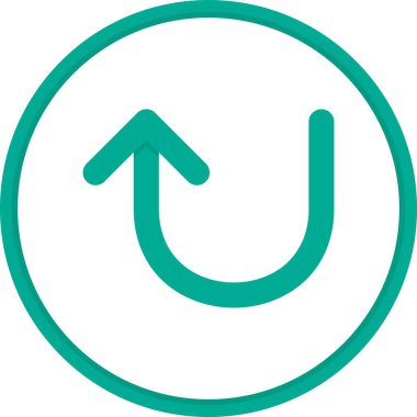 U Düz Çember Vektör Simgesi Tasarımı