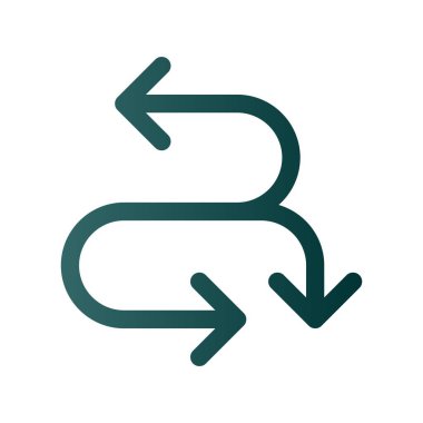 Zig Zag Ok Satırı Gradyan Vektör Simgesi Tasarımı