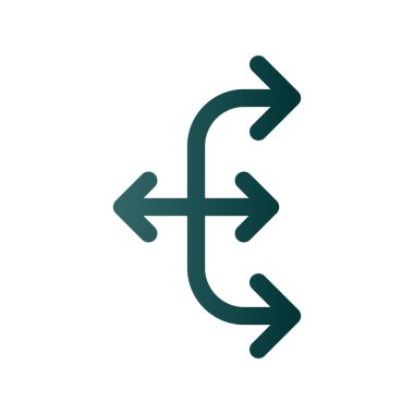 Beş Yönlü Ok Satırı Gradyan Vektör Simgesi Tasarımı