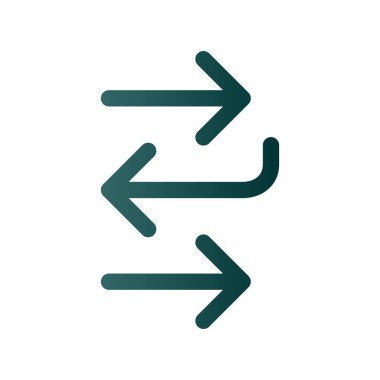 Farklı Yön Oku Satırı Gradyan Vektör Simgesi Tasarımı