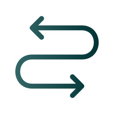 Yön Oku Satırı Gradyan Vektör Simgesi Tasarımı