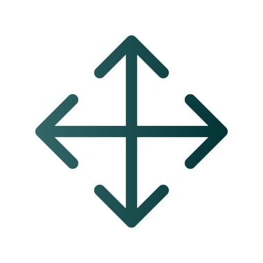 Dört Yönlü Ok Satırı Gradyan Vektör Simgesi Tasarımı