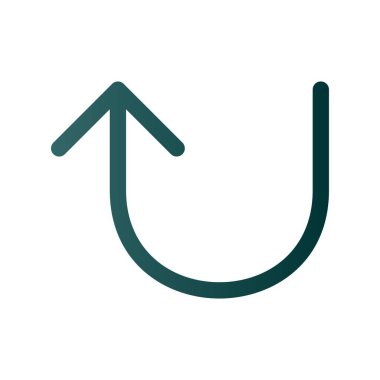 U dönüşü Satır Gradyan Vektör Simgesi Tasarımı