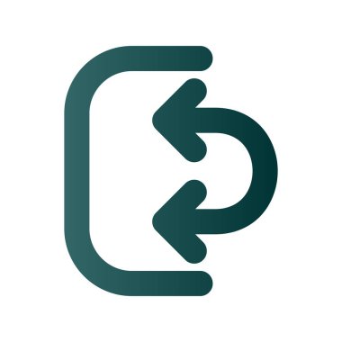 Arkaya Okun Kabartma Gradyan Vektör Simgesi Tasarımı