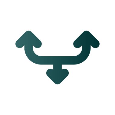 İki Yukarı Bir Aşağı Ok Gradyan Vektör Simgesi Tasarımı