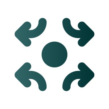 Out Way Arrow Glyph Gradyan Vektör Simgesi Tasarımı