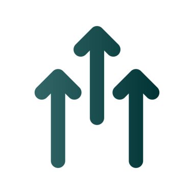 Yukarı Ok Kabartma Gradyan Vektör Simgesi Tasarımı